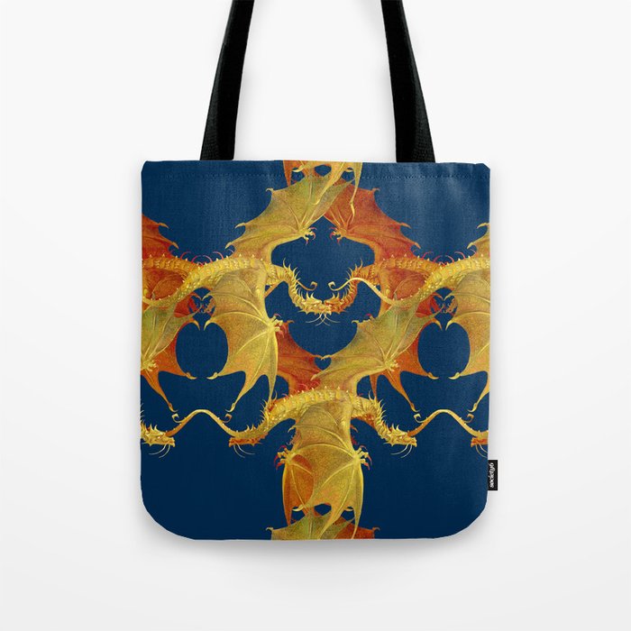 Red and golden dragons Tote Bag