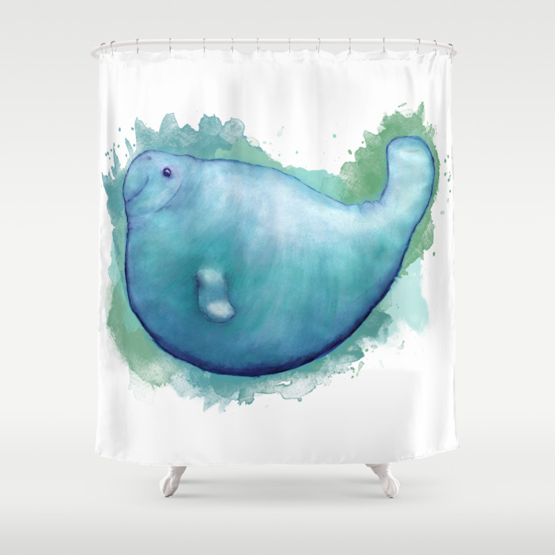 Big Fat Manatee Shower Curtain By Hasenase Society6