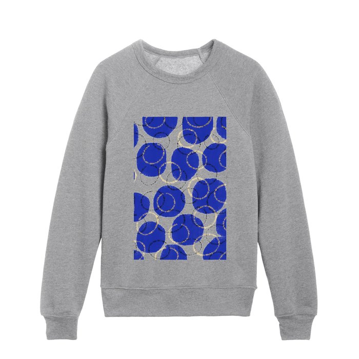 Big blue polka dots Kids Crewneck