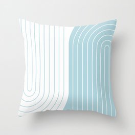 Two Tone Line Curvature XV - Sky Blue Throw Pillow
