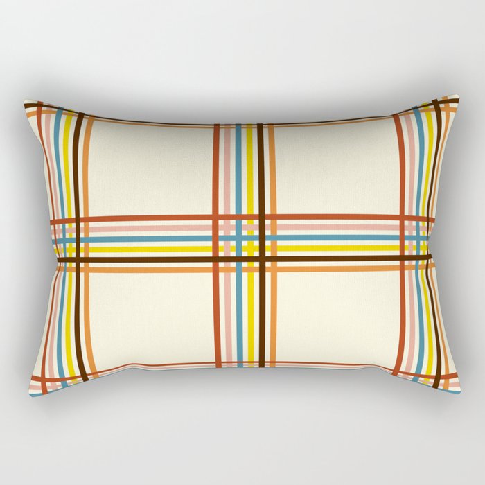 Cerberus - Colorful Line Grid Rectangular Pillow