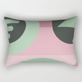 Art Deco Composition Pink and Green #1 Rectangular Pillow