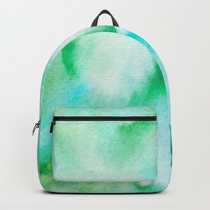 Watercolor texture - turquoise and green Backpack