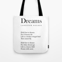 Dreams - Langston Hughes Poem - Literature - Typography 2 Tote Bag