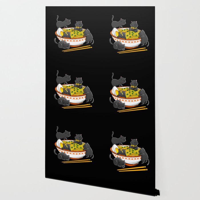 Kawaii Anime Cat Japanese Ramen Noodles Wallpaper By Tobefonseca