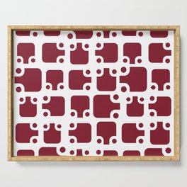 Mid Century Modern Abstract Pattern Burgundy 1 Serving Tray