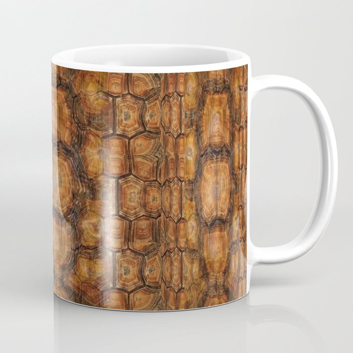 Brown Patterned  Organic Textured Turtle Shell  Design Coffee Mug