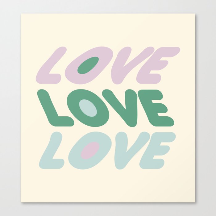 Abstraction_LOVE_TYPOGRAPHY_SMOOTH_WAVE_POP_ART_0317A Canvas Print