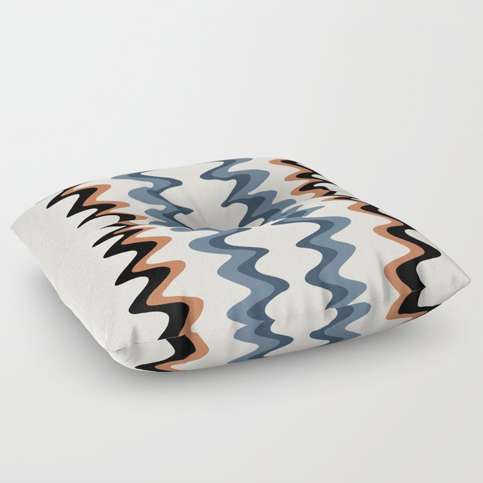 Wavy Stripes Abstract IX Floor Pillow