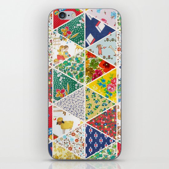 Geometric Floral Quilt iPhone Skin
