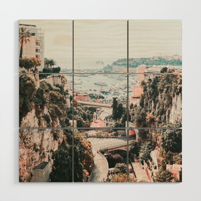 Monaco City View Wood Wall Art