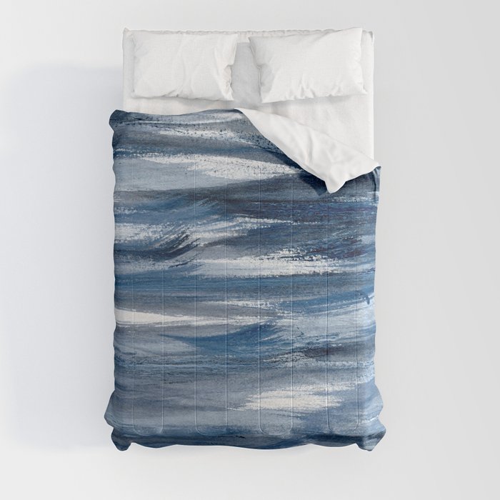 Just Indigo 2 | Minimalist Watercolor Comforter