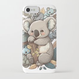 Cute Koala Bear Mom Or Dad Baby Koala Cartoon iPhone Case