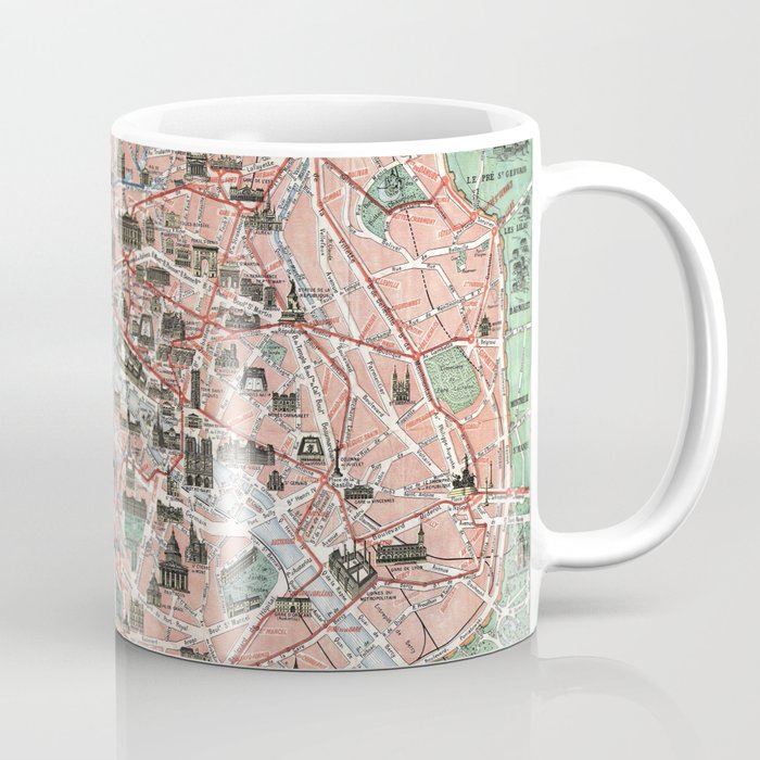Vintage map of Paris Coffee Mug