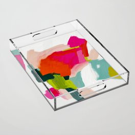 abstract pink art Acrylic Tray
