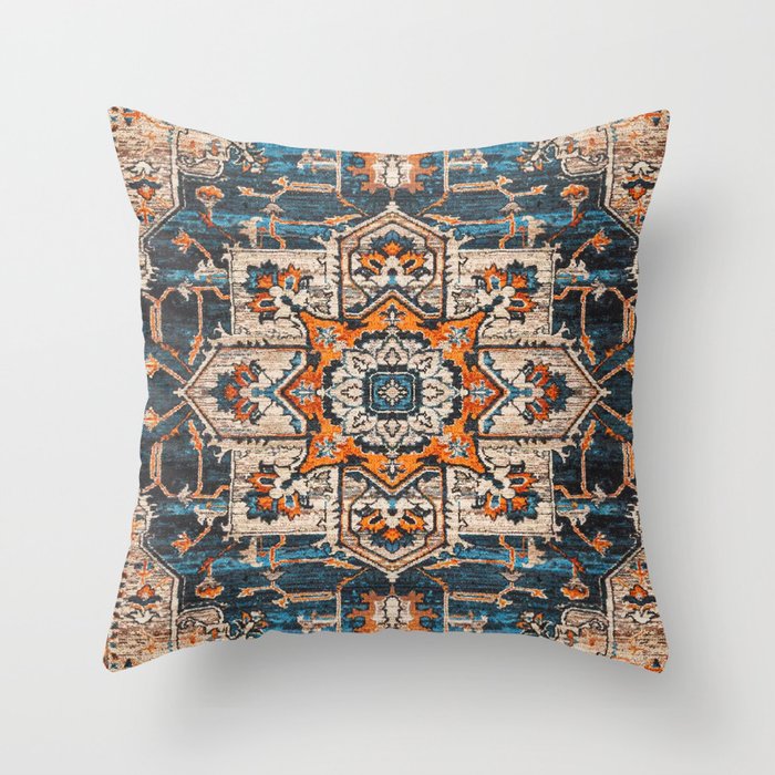 Bohemian Blooms: Traditional Moroccan Floral Heritage Throw Pillow