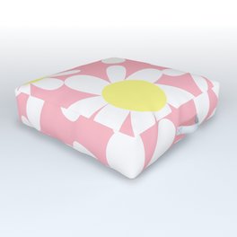 Pink and Yellow Daisy by Christie Olstad Outdoor Floor Cushion