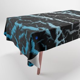 Cracked Space Lava - Sky Blue/White Tablecloth
