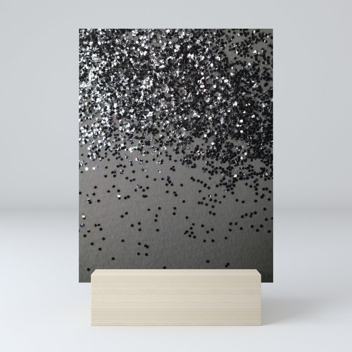 Silver Gray Glitter #4 (Faux Glitter) #shiny #decor #art #society6 Mini Art Print