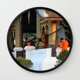 Monks and Temple Wall Clock
