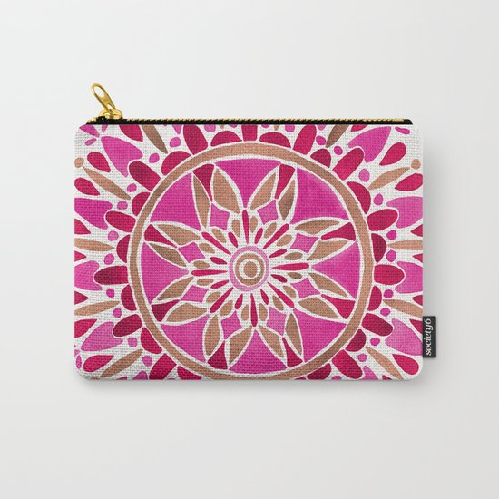 Mandala – Pink & Rose Gold Carry-All Pouch