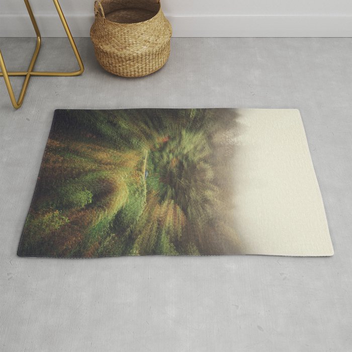 Fog and Forest on the Oregon Coast | Surreal Photography Rug