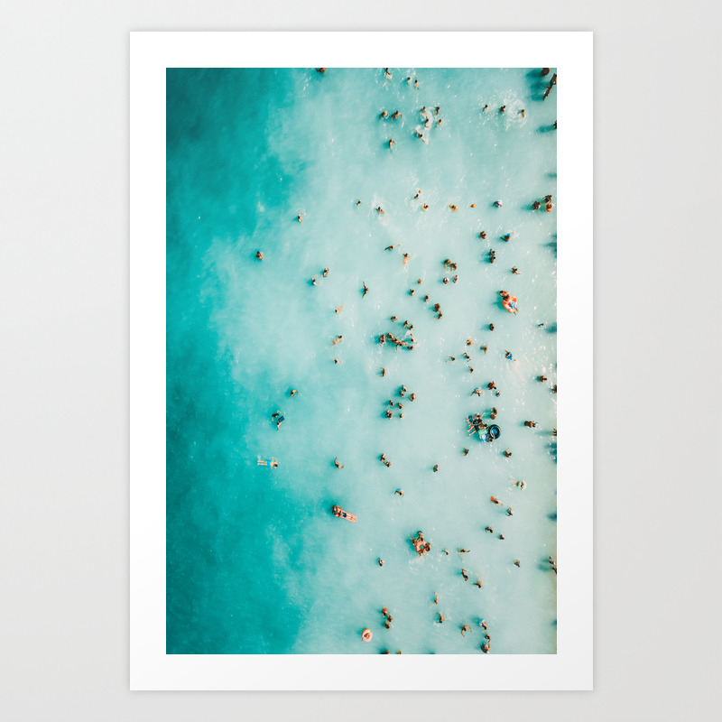 Beach Photography Aerial Blue Ocean Print Large Turquoise Ocean