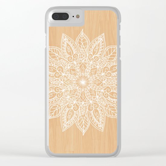 Leaf mandala - wood Clear iPhone Case