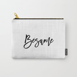 valentines day kiss me spanish besame spanish quote SPANISH WORD Love printable love quote love Carry-All Pouch | Loveprintable, Lovequote, Popart, Printablequote, Spanishlove, Graphite, Kissme, Graphicdesign, Black and White, Valentinesprintable 