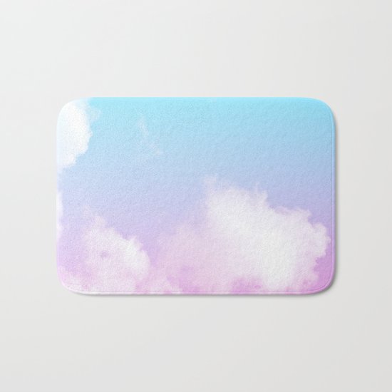 Pink Summer Clouds Bath Mat