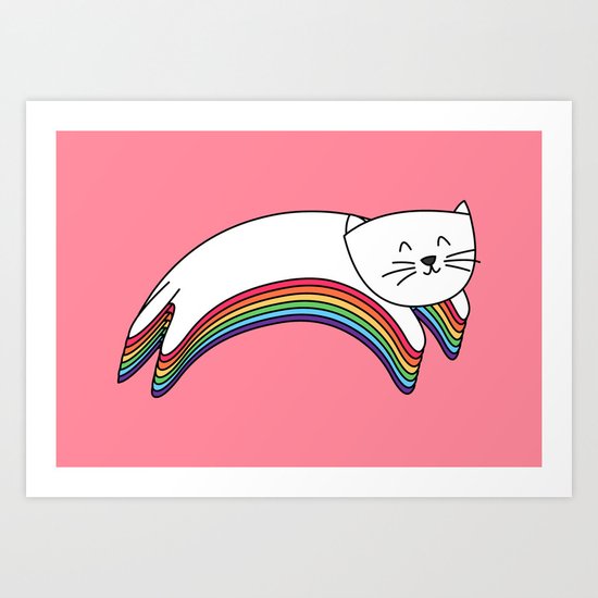 Rainbow Kitty Art Print