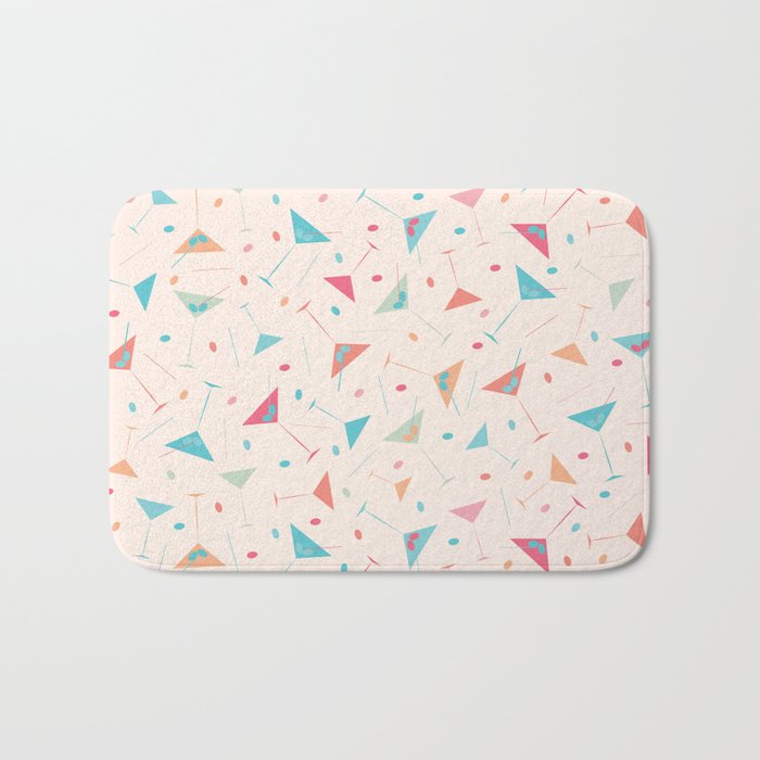 Martinis with Peach Background Bath Mat