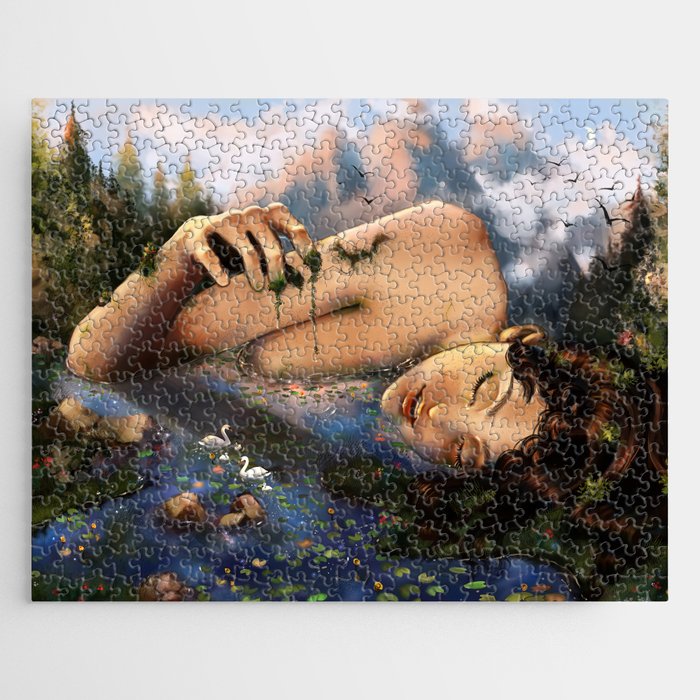 Sleeping Mountain Giant Fantasy Art Jigsaw Puzzle