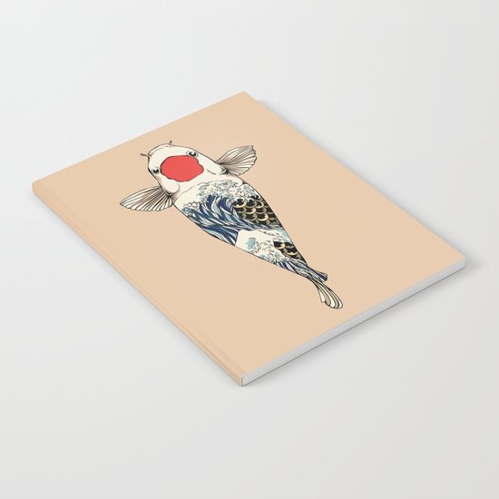 The Great Wave Of Koi Notebook