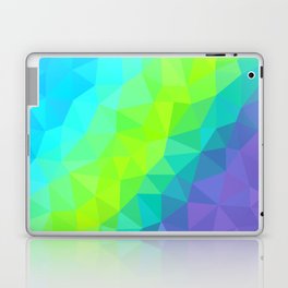 Aqua Blue, Neon Lime and Purple Abstract Geometric Artwork  Laptop Skin