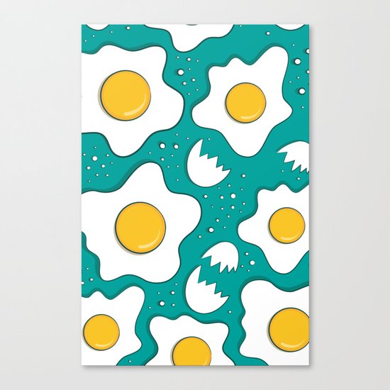 Fried Eggs Pattern Canvas Print
