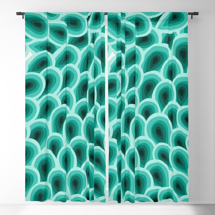 Green Life Abstract Hypnotic Pattern Design  Blackout Curtain