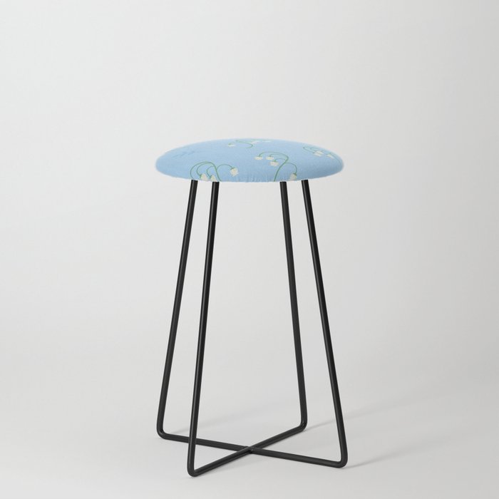 Fresh Lily of the Valley Pattern Counter Stool
