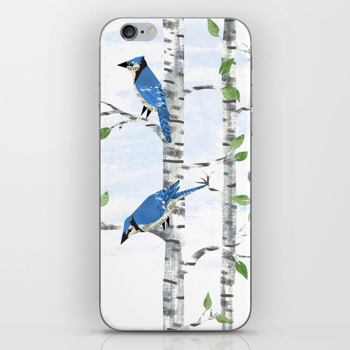 Fox and Blue Jay Birds iPhone Skin