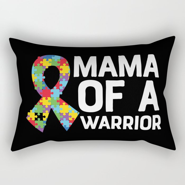 Mama Of A Warrior Autism Awareness Rectangular Pillow