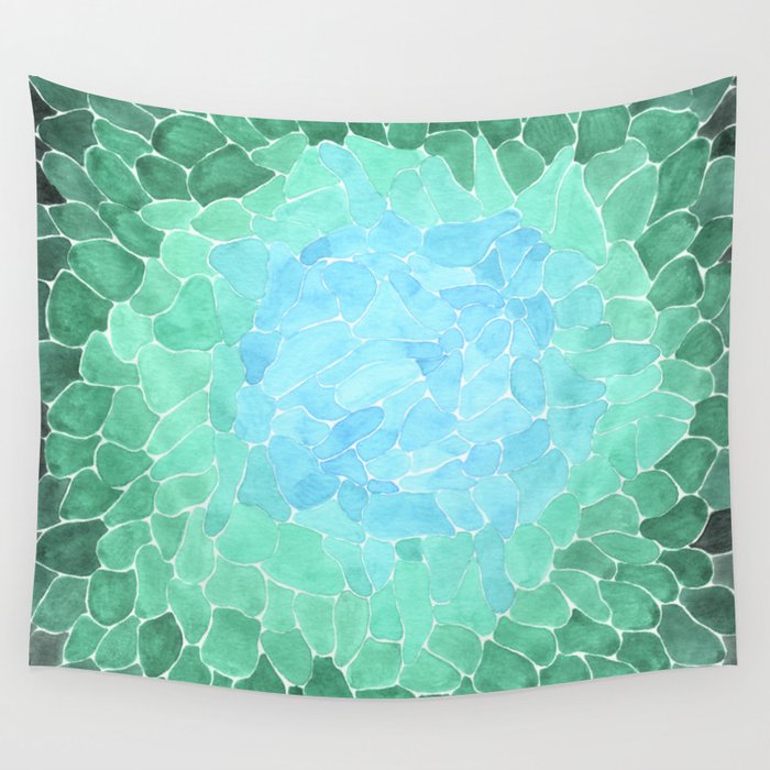 Abstract Sea Glass Wall Tapestry