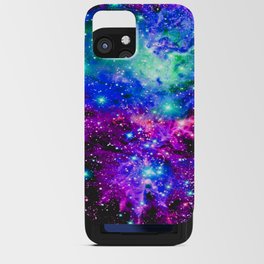 Fox Fur Nebula Galaxy Pink Purple Blue iPhone Card Case