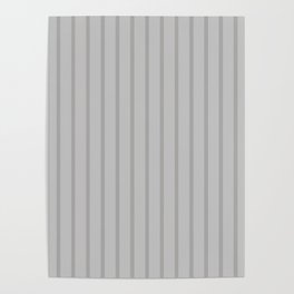 Light Grey Monochrome Vertical Stripes Pattern Poster