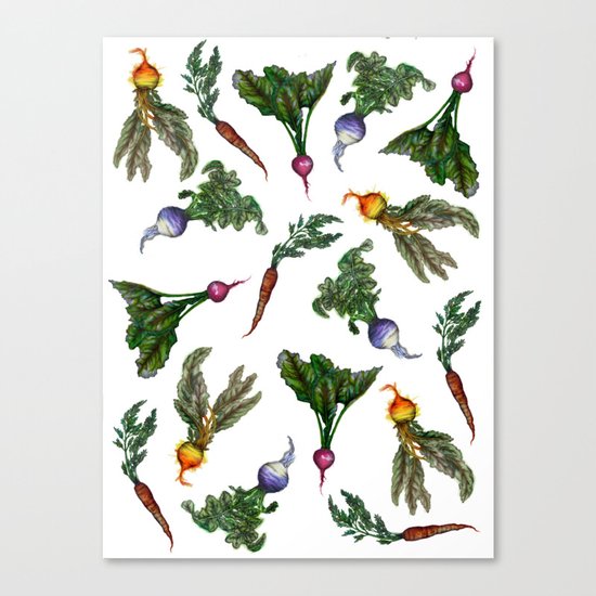 Watercolor Veggies Canvas Print