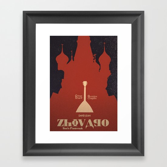 Doctor Zhivago, David Lean, Omar Sharif, Julie Christie, Boris Pasternak, Alternative Movie Poster Framed Art Print