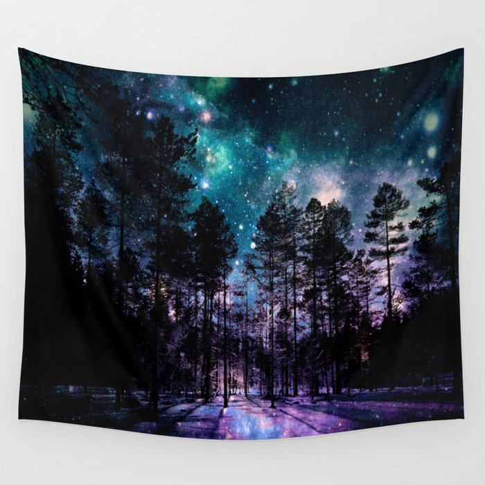 One Magical Night... teal & purple Wall Tapestry