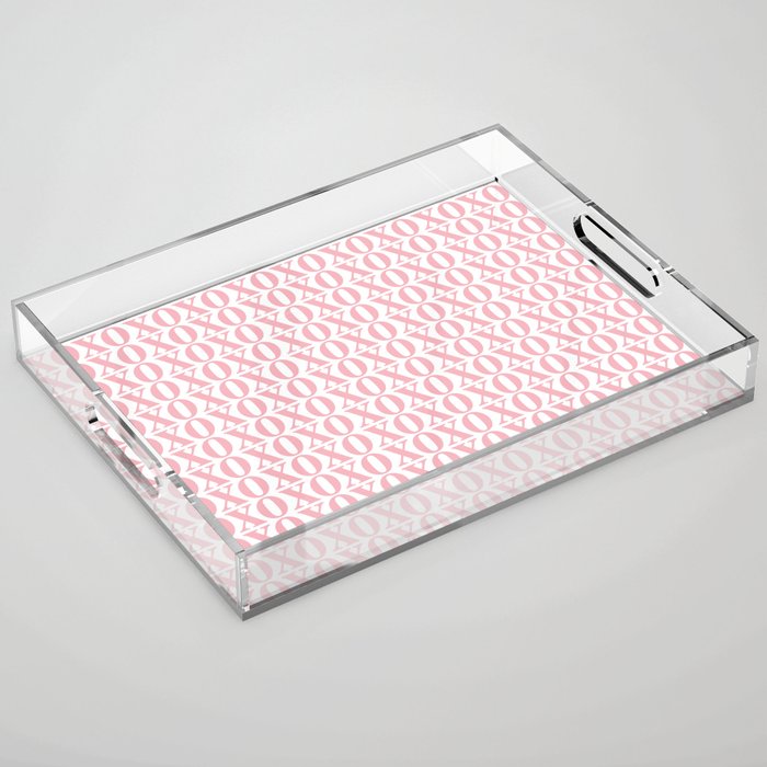 Coral XOXO Acrylic Tray