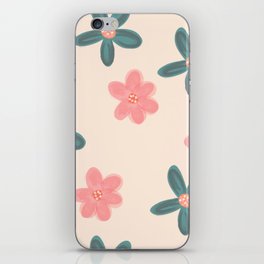 Colorful cute Flowers - Pink and green flowers - Colorful Floral Pattern - White flowers - Spring Essentiels iPhone Skin
