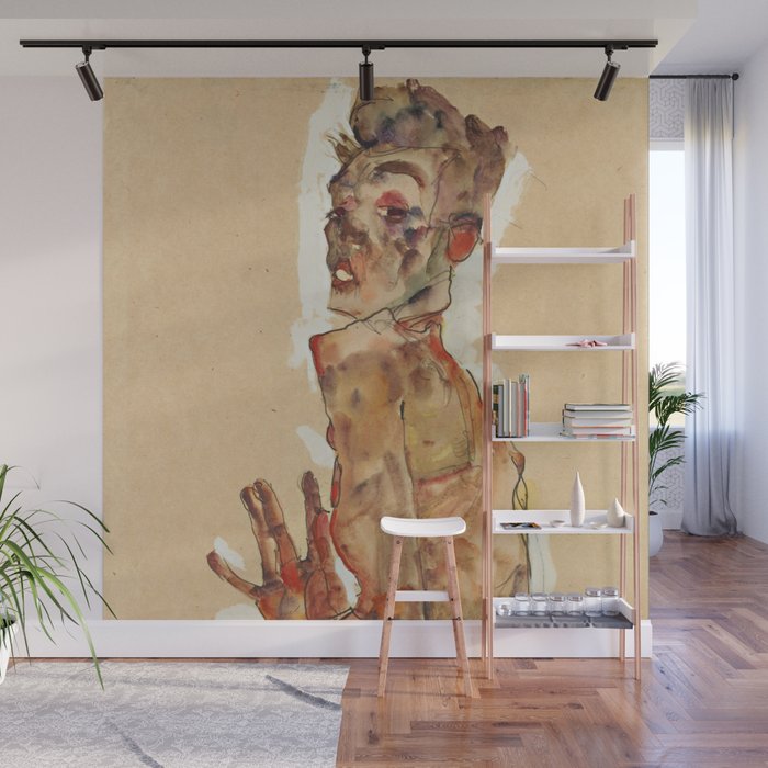 Egon Schiele "Self-Portrait with Splayed Fingers" Wall Mural