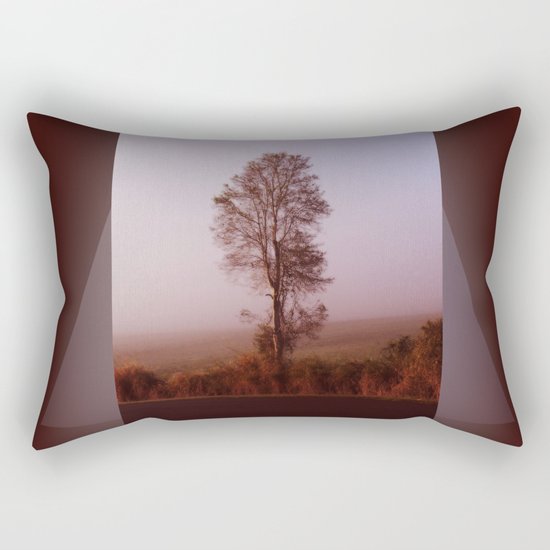 Standing alone in the fog Rectangular Pillow